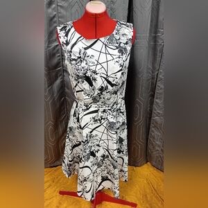 NWOT Women's 50s Style Sleeveless Black/White Swing Rockabilly Dress Size XL